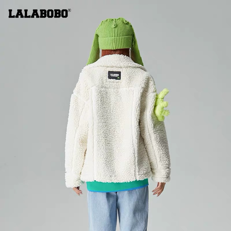 石家庄奥莱LABO2022新款宽松百搭潮流毛绒外套女|LBBC-WSDR15