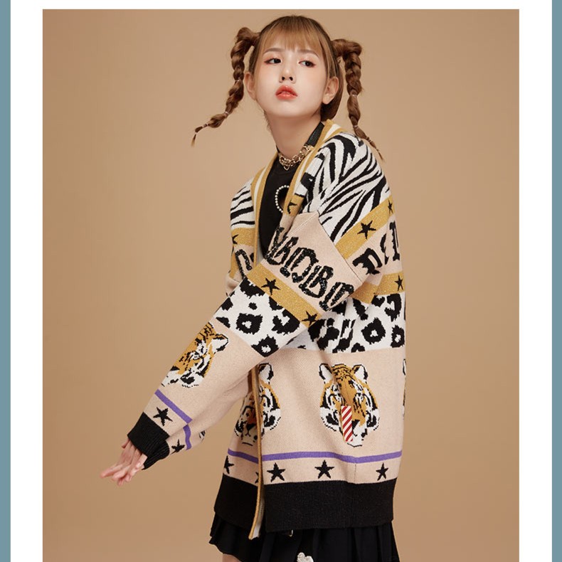 杭州（不退不换）LABO秋新款复古亮片拼接宽松显瘦毛衣L21E-WSTM15