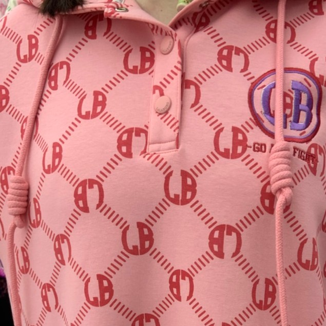 石家庄奥莱LABO2022秋季老花长款连帽卫衣裙LBBC-WSZY11