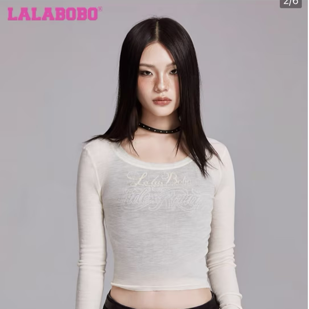 杭州LALABOBO24年夏季针织衫女长袖新款早秋宽松气质上衣