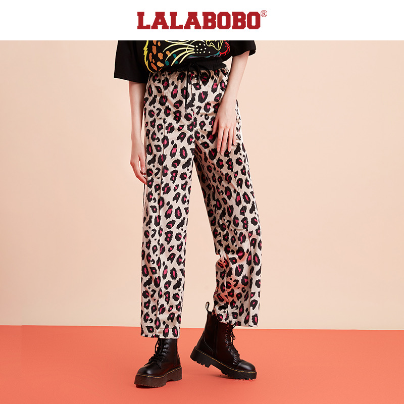 杭州不退货奥莱LABO拼接豹纹休闲裤L20C-WXZC16