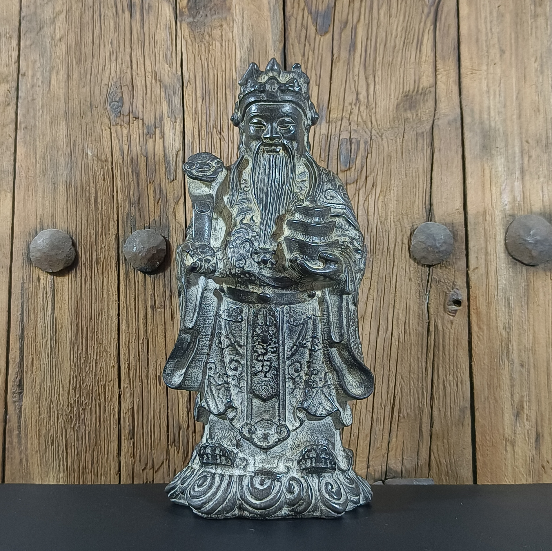 青石石雕雕刻财神摆件