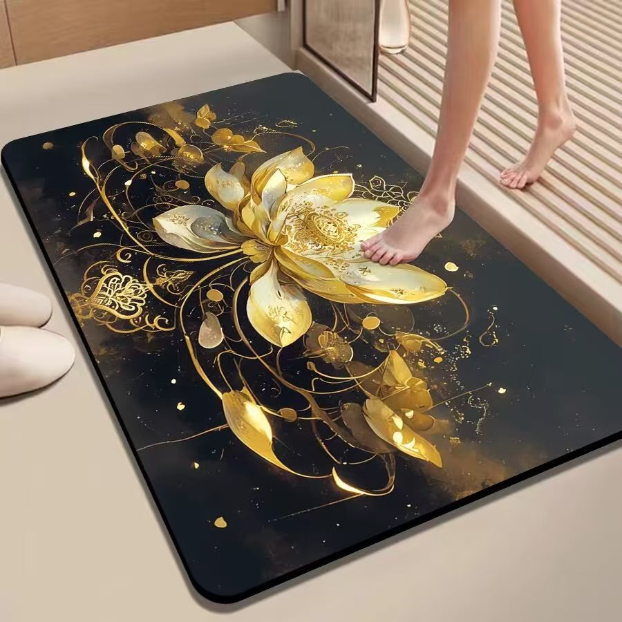 好运莲莲-家用硅藻泥入户进门垫吸水防滑地垫耐脏防滑可裁地毯