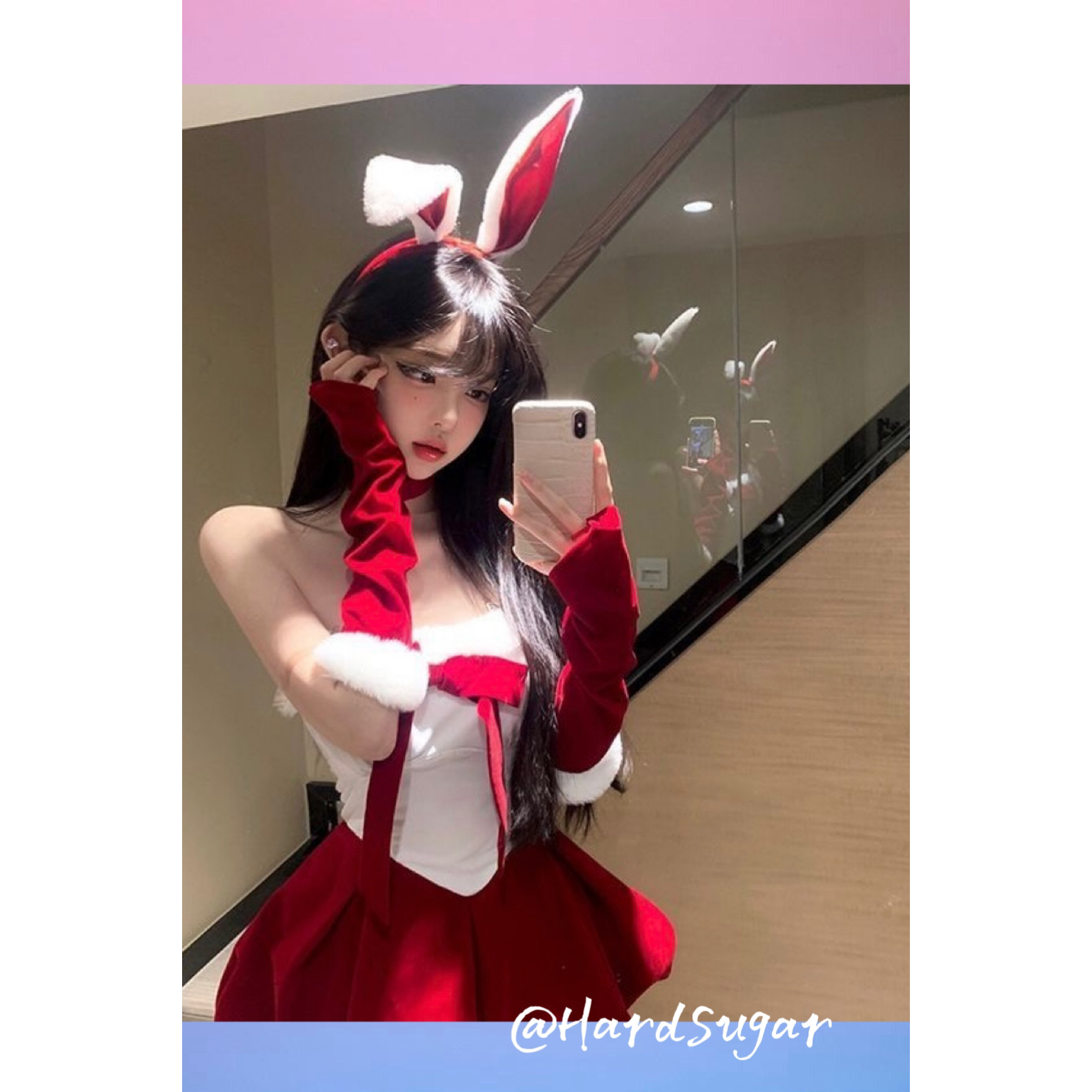 【硬糖推荐】圣诞约会甜辣裙子性感红色美少女公主气质蓬蓬裙短裙