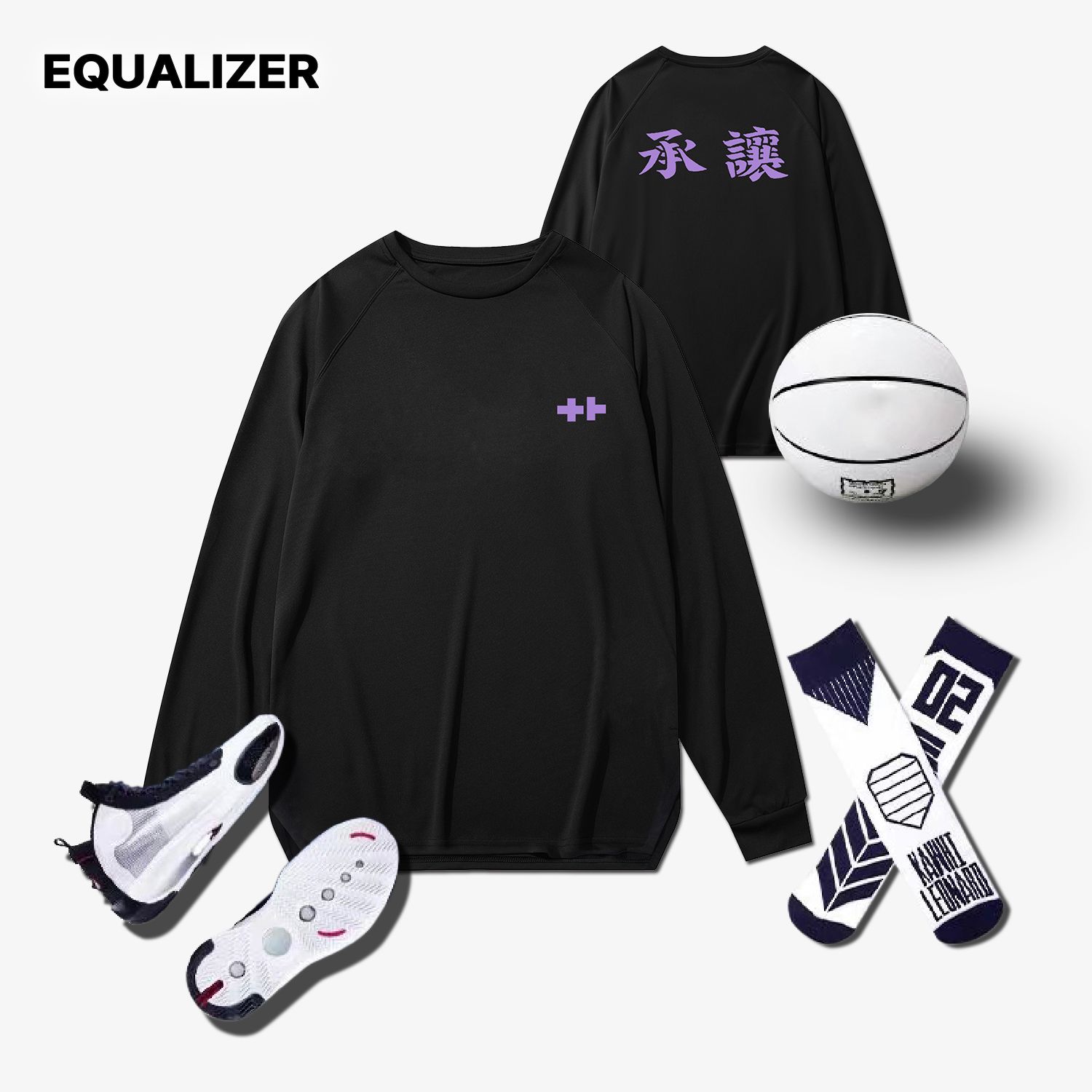 EQUALIZER草牌运动篮球投篮训练服T恤跑步速干衣透气吸汗网眼长袖