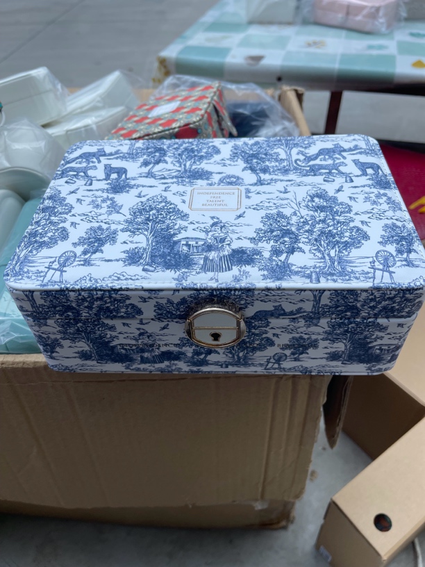 首饰盒/箱 【加厚皮质】复古皮质双层带锁皮质首饰收纳盒大容量