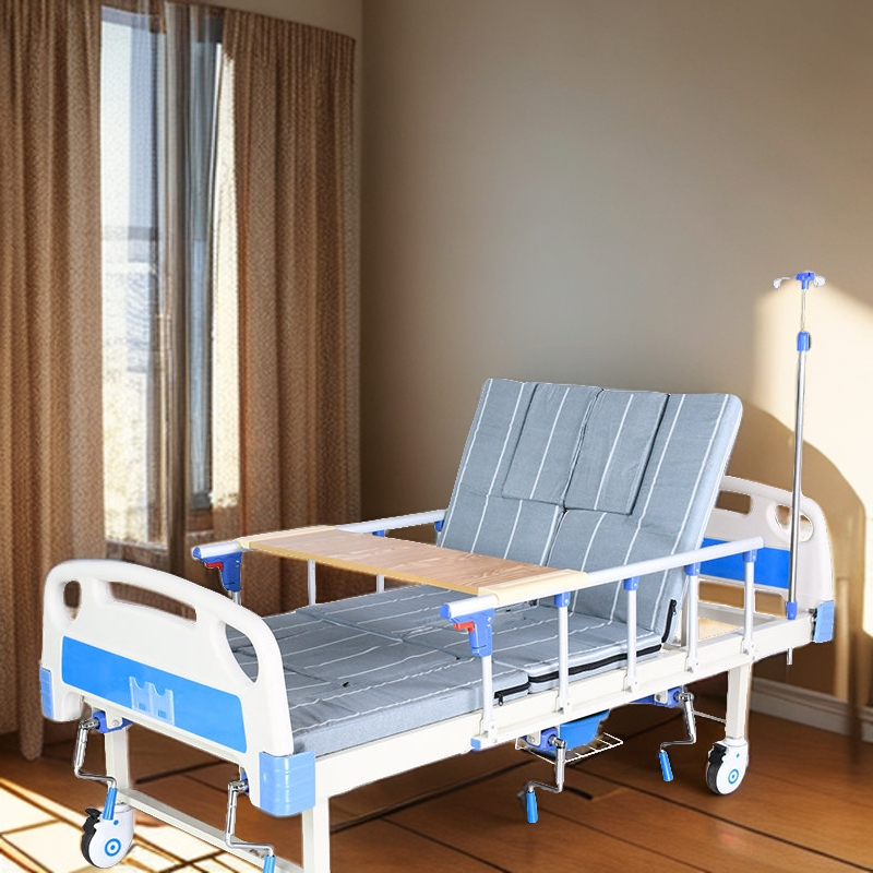 多功能带便孔床适用方便老人用床升降床翻身床家用单双摇床简约