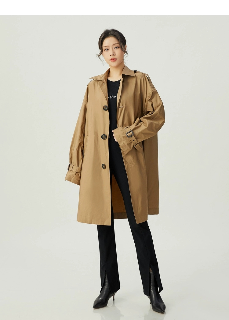 哥家新款米色风衣宽松偏大微瑕