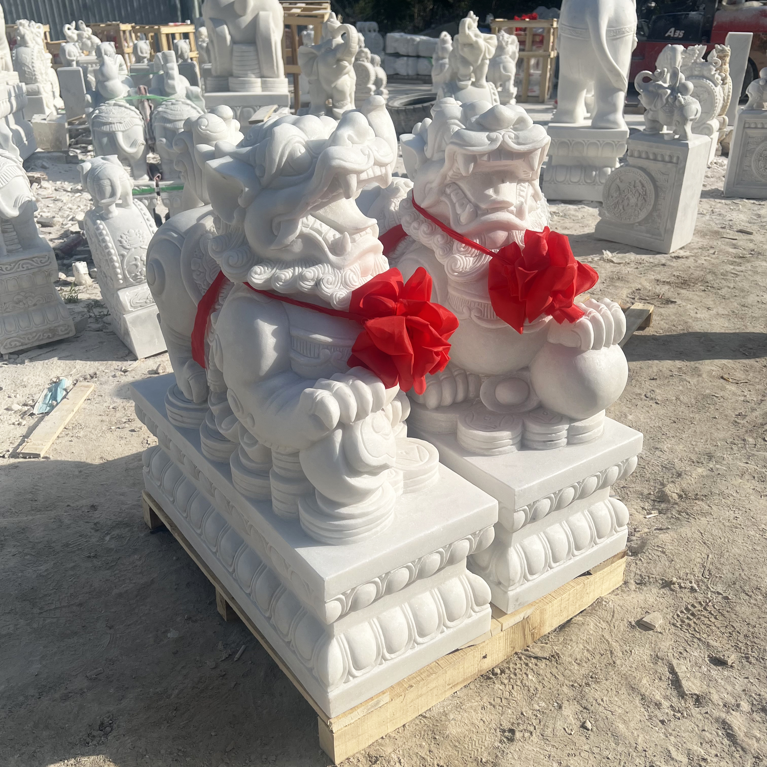 石雕貔貅天然大理石汉白玉招财貔貅别墅庭院酒店门口瑞兽雕塑摆件