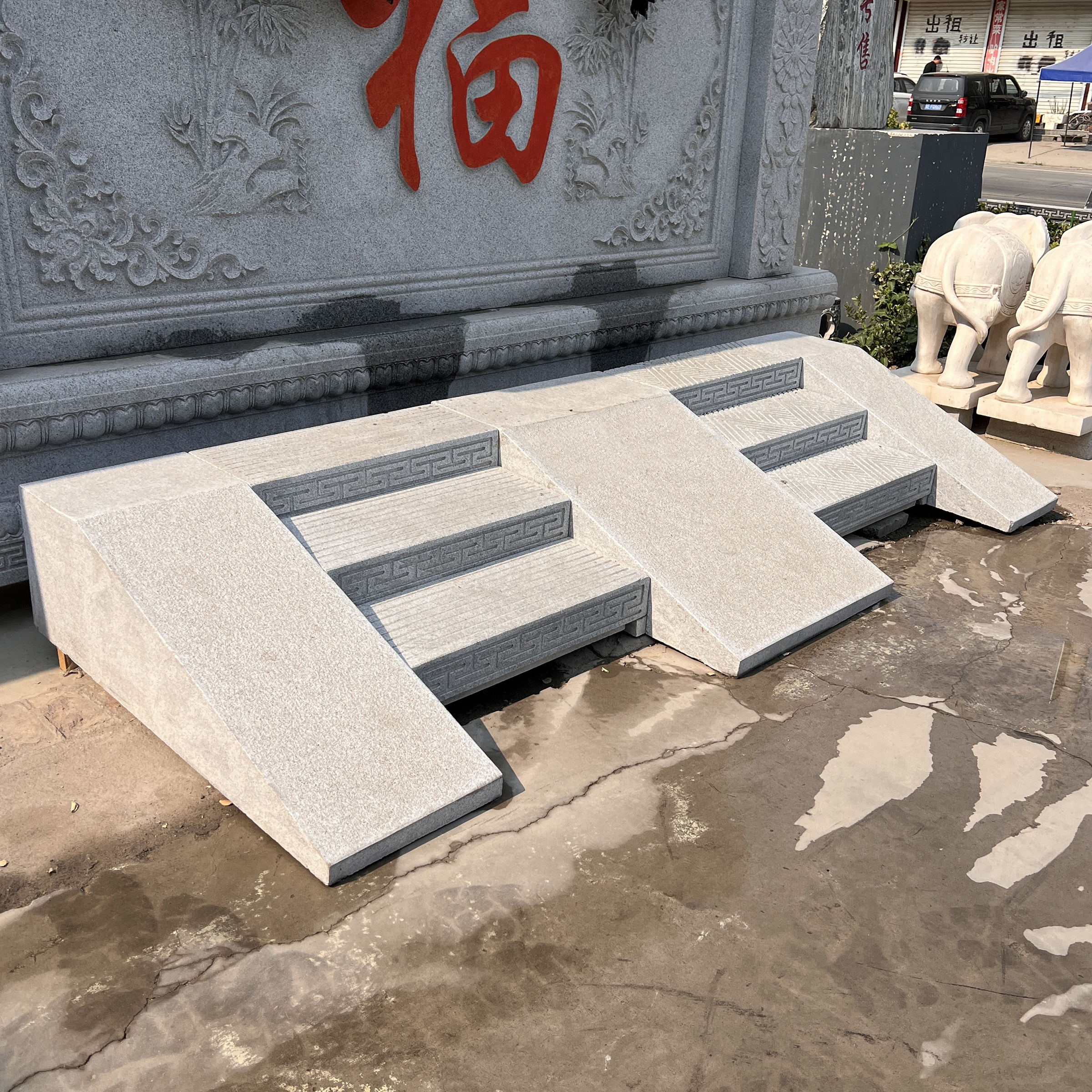 定制石雕踏步石天然石材花岗岩防滑台阶石酒店商铺门口石台阶