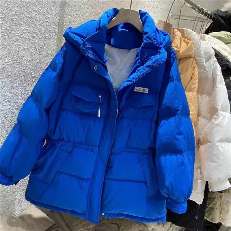 克莱因蓝羽绒羽绒服2023新款冬季洋气棉袄女收腰时尚棉衣羽