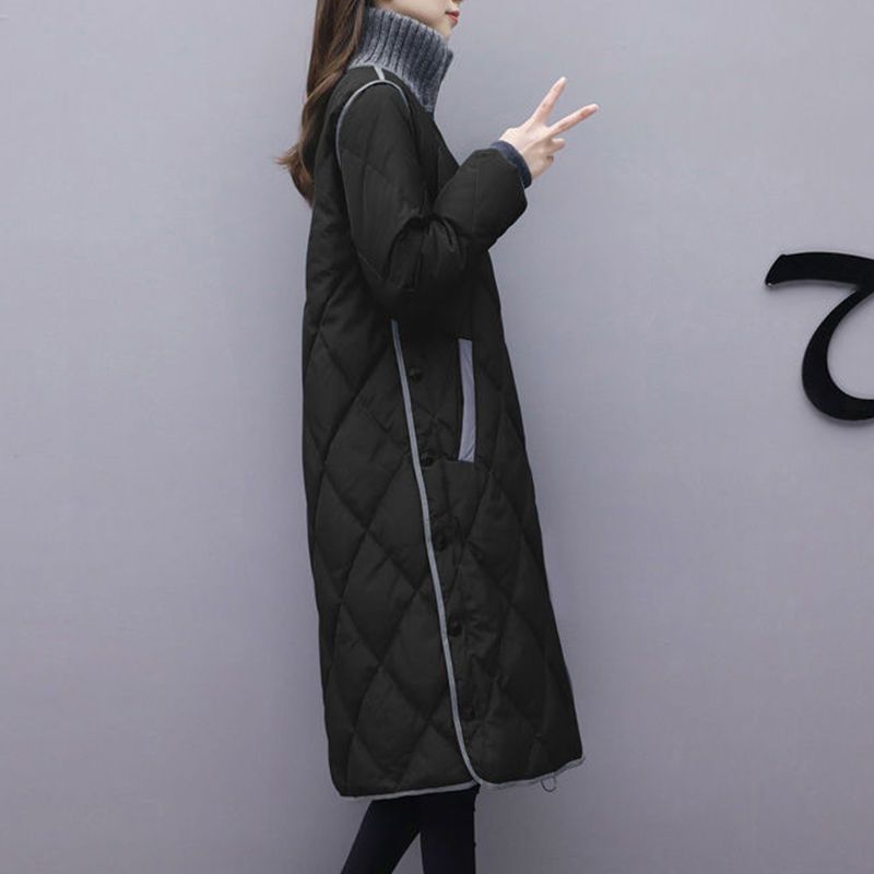 2023秋冬新款羽绒服女中长款韩版大码宽松轻薄羽绒服过膝羽