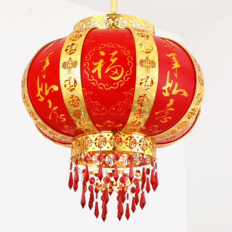 福边如意旋转大红灯笼大门阳台仿古乔迁春节中式喜庆新房亚克力