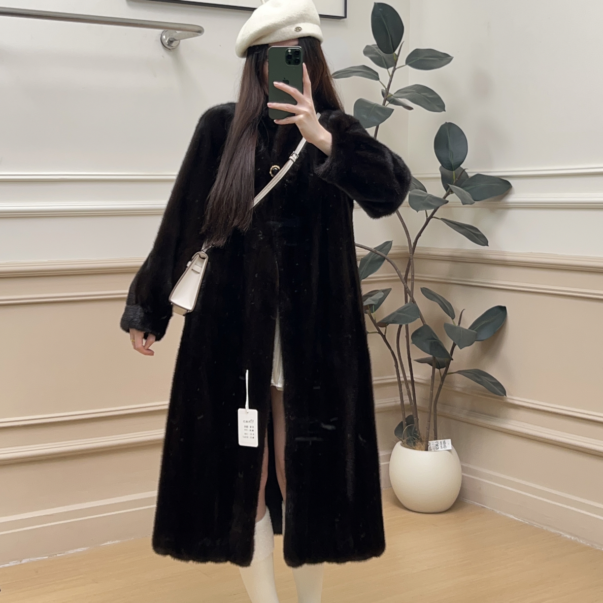 C25黑棕色立领秋冬厚外套时尚洋气宽松女款