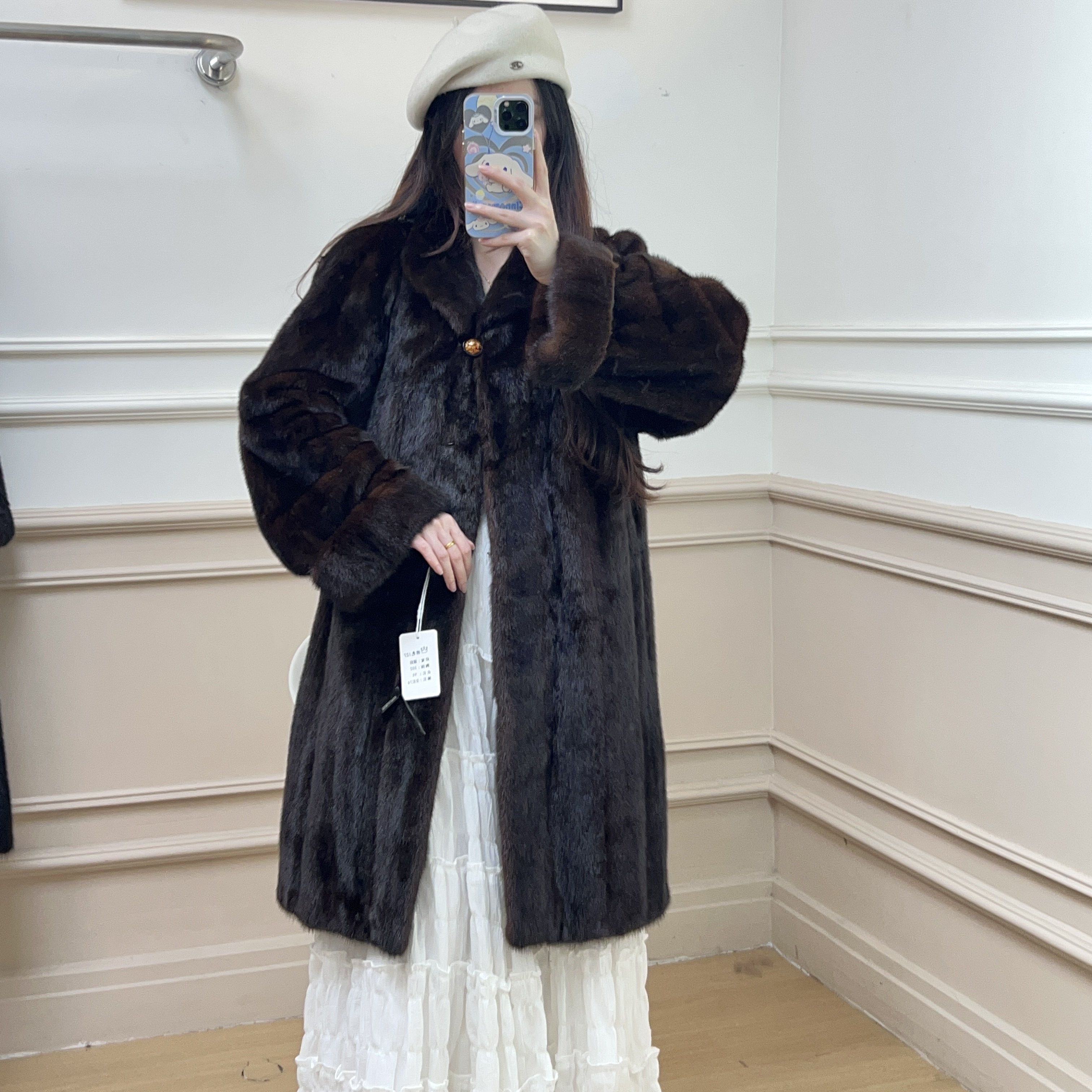 Z127一粒扣挽袖气质型黑棕设计秋冬厚外套时尚洋气宽松