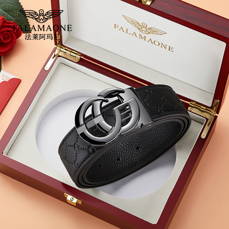 【官网正品】法莱阿玛尼男士皮带新款爆款真皮腰带送男朋友奢侈大牌