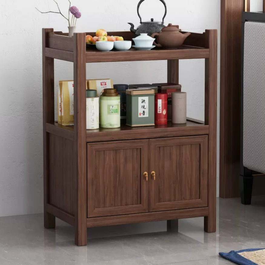 客厅几实木新中式茶水柜简约储小型茶桌茶边置物架烧水茶叶边柜