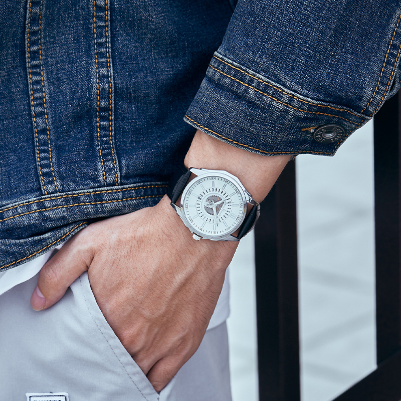【云仓现发】白针太阳神时尚潮流大气个性男士腕表日历款-S