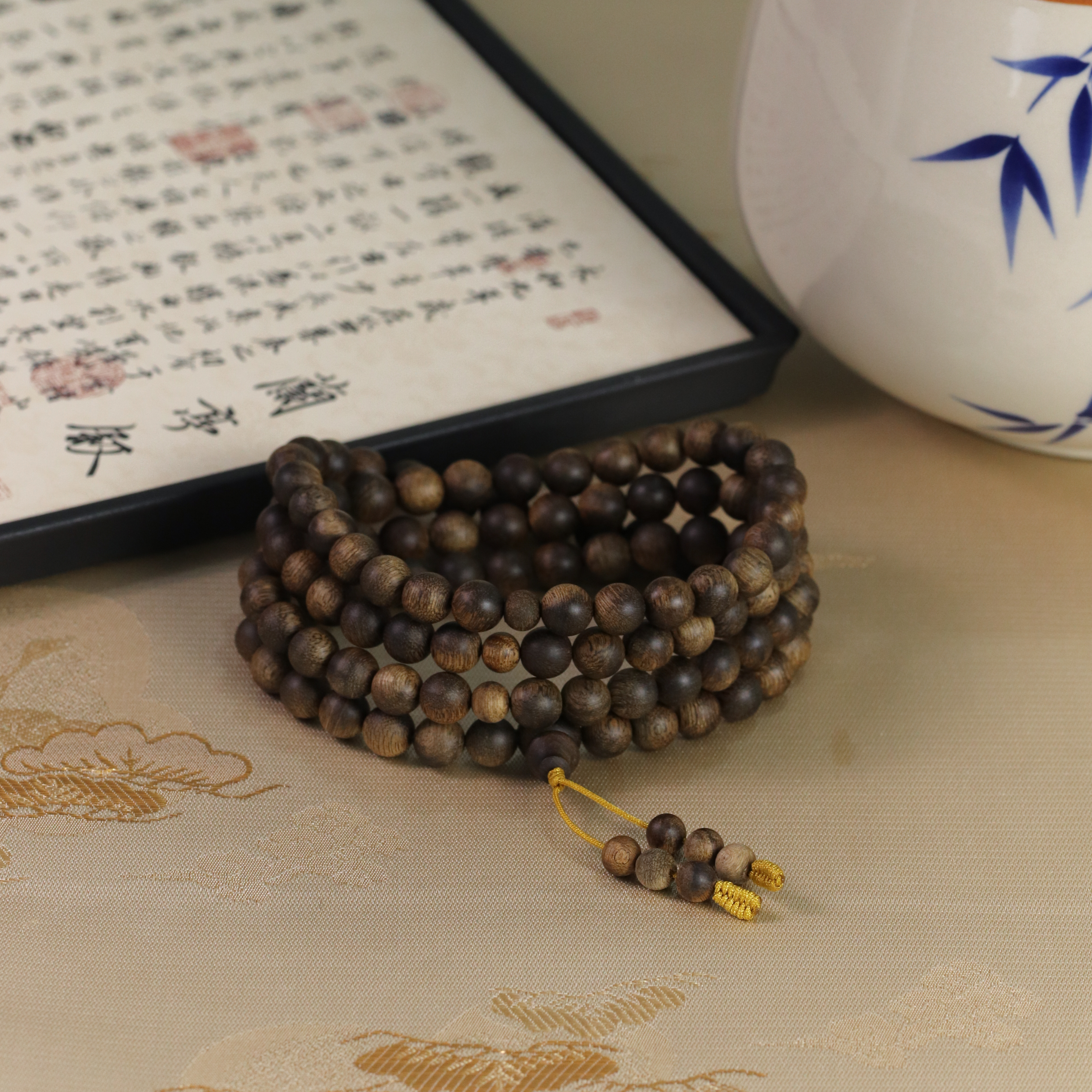 紫奇楠沉香8mm108素圈多圈手串 C100631660