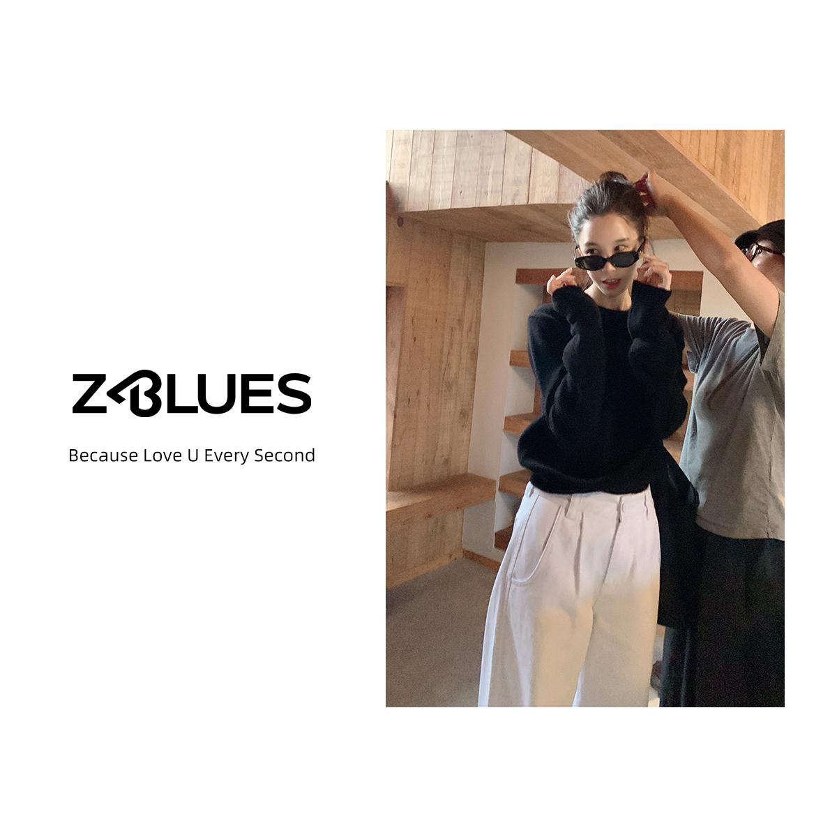 Z.blues【斜月藏诗】100绵羊毛经典圆领套头休闲长袖针织衫YZGZ4007