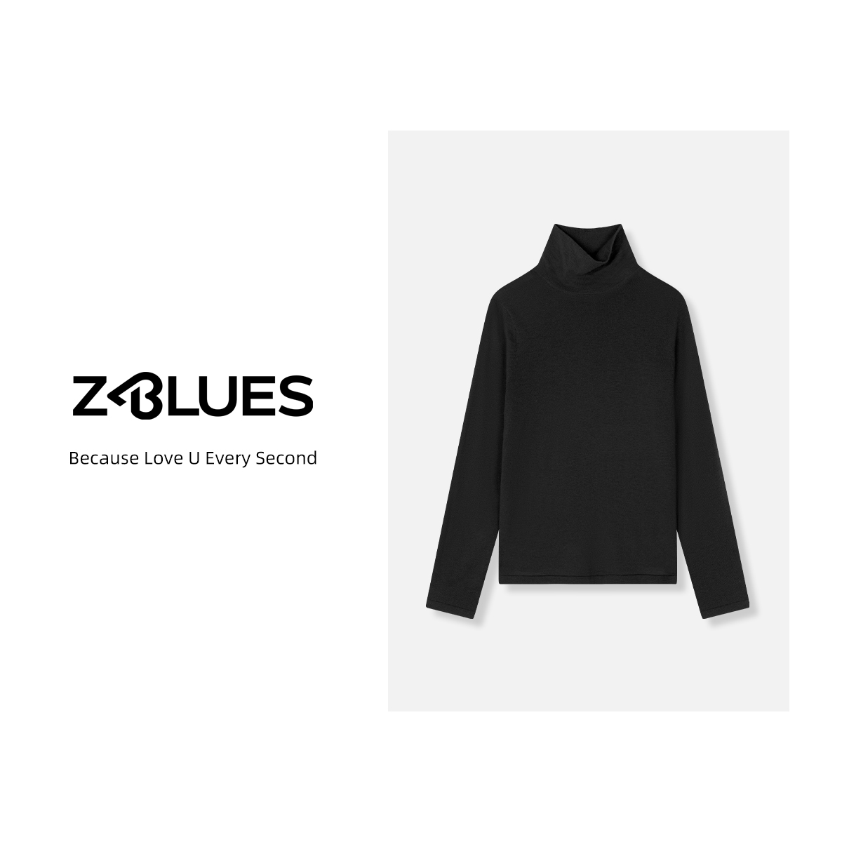 Z.blues【白雪凝香】桑蚕丝羊绒高领打底衫YZYCX151