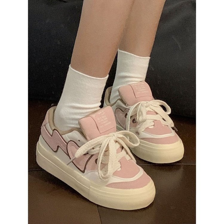 红蜻蜓牌小众设计感运动板鞋女ins潮百搭厚底学生休闲小白鞋复古H