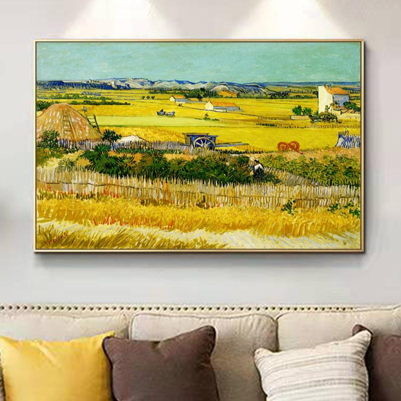 【画为峰】梵高装饰画世界名画丰收客厅沙发背景墙油画轻奢挂画
