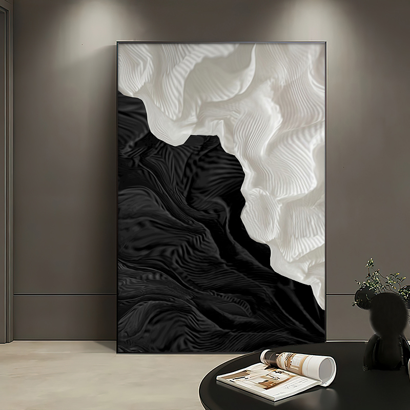 【东方画廊】黑白客厅装饰画抽象艺术画沙发背景墙挂画简约玄关画