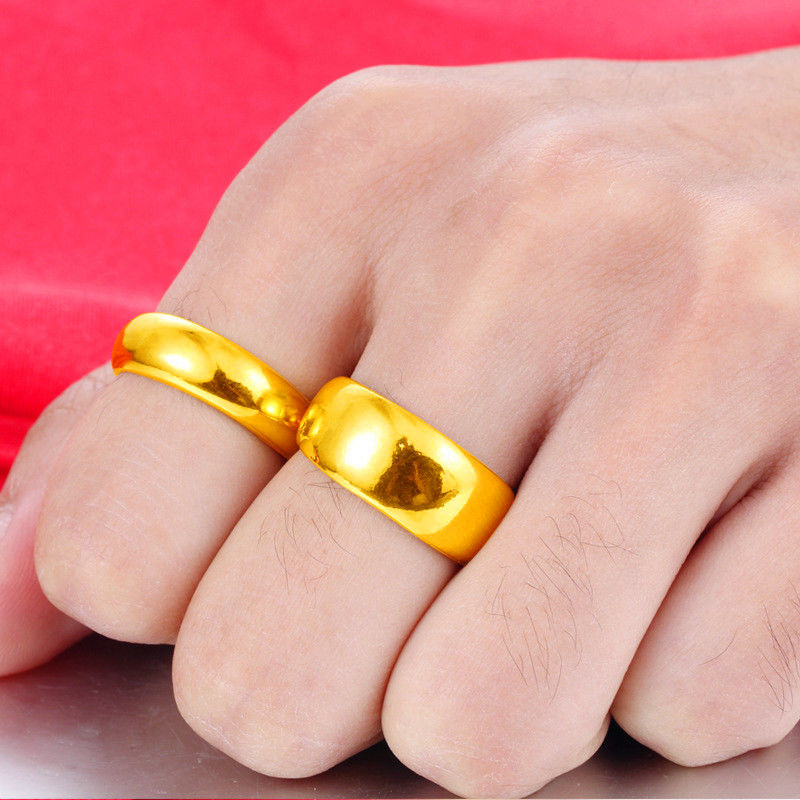 合金戒指 卡八闭口光面素圈简约时尚百搭款情侣男戒对戒指环首饰