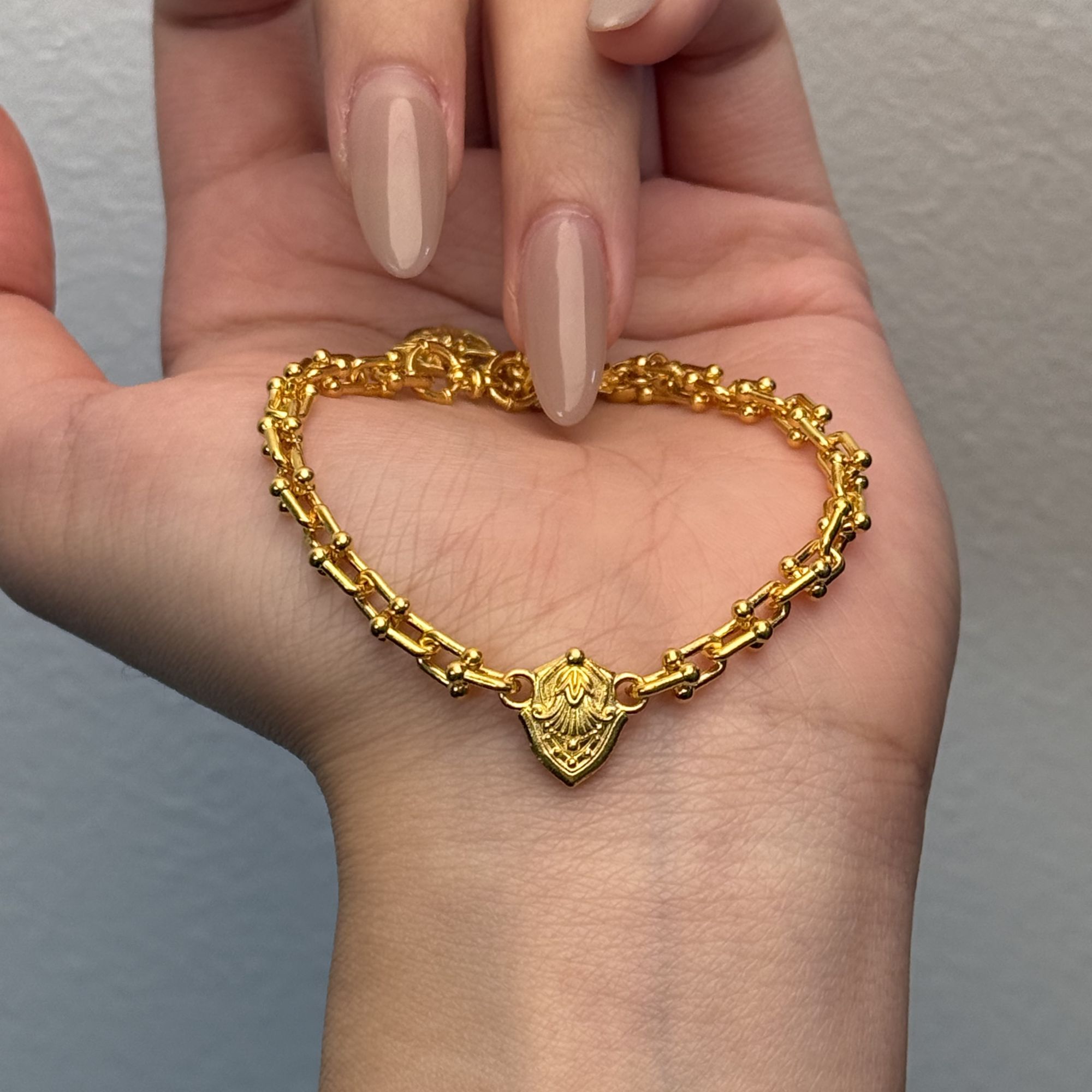 周蜜儿珠宝 足金999 手工马蹄手链