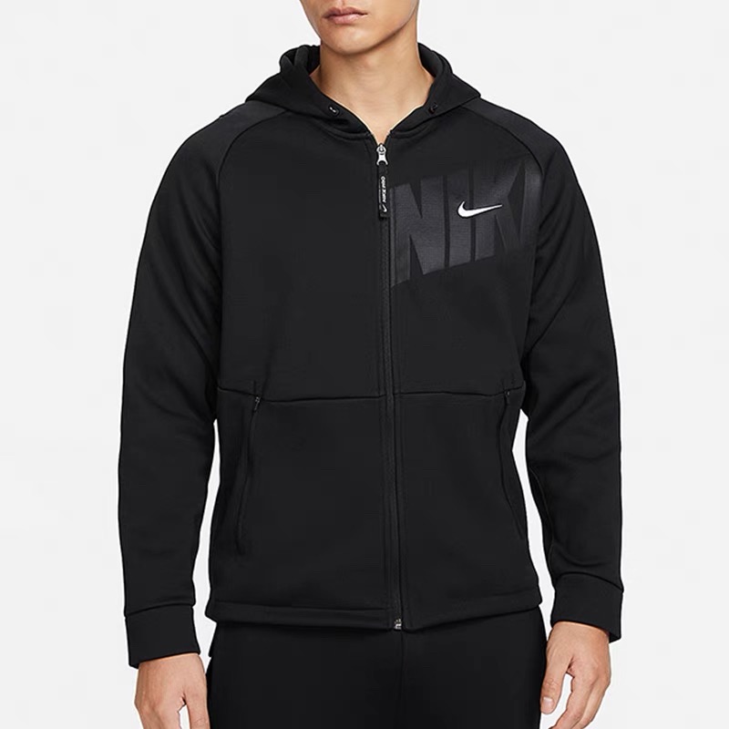 NIKE/耐克男子针织加绒防风保暖连帽运动训练夹克外套3057-010