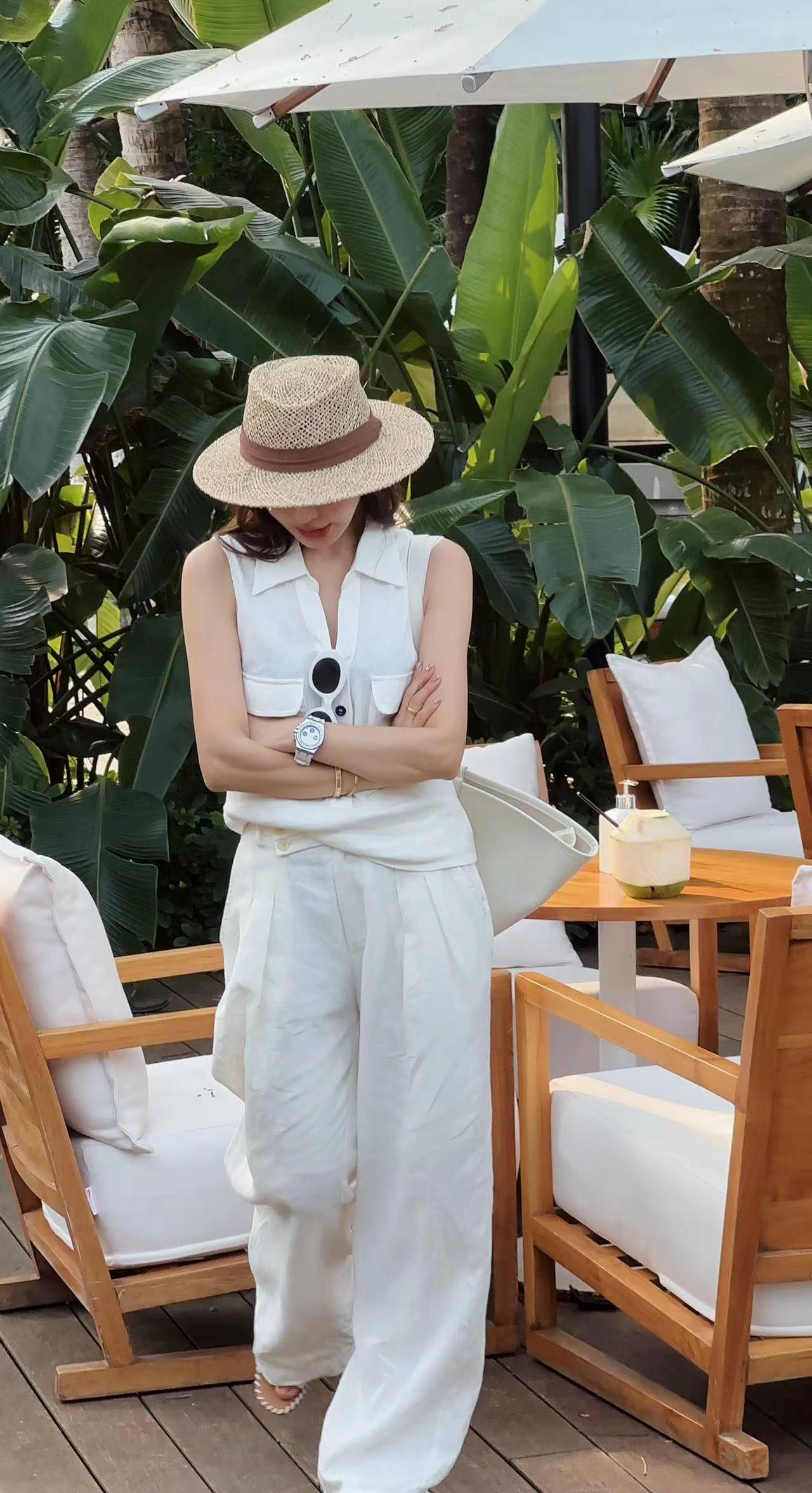 Singularity Me 6348 平沿法式绑带草编织度假风礼帽