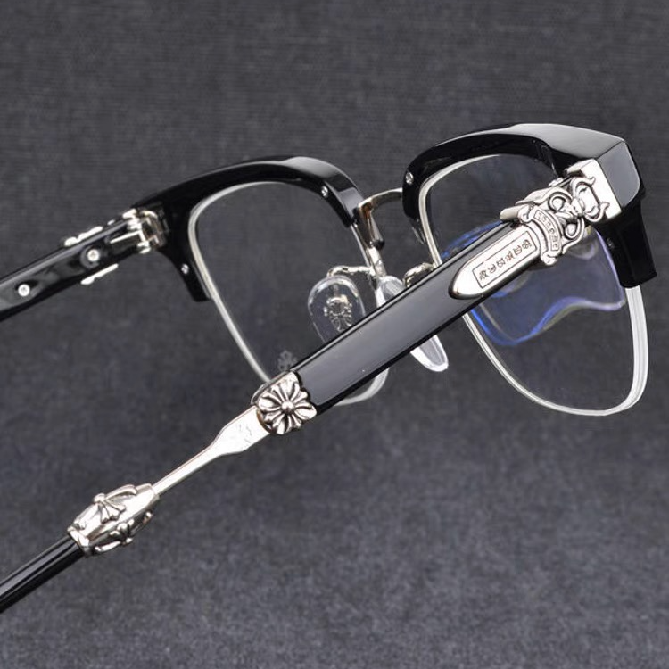 克罗纯钛银饰眼镜眼镜框黑框眼镜半框眼镜高级变色定制成品光学镜