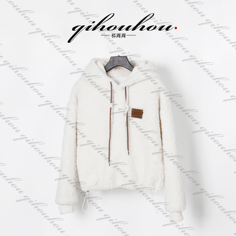 2025冬季新款设计师加厚纯色慵懒高级感显瘦遮肉百搭女连帽卫衣ol