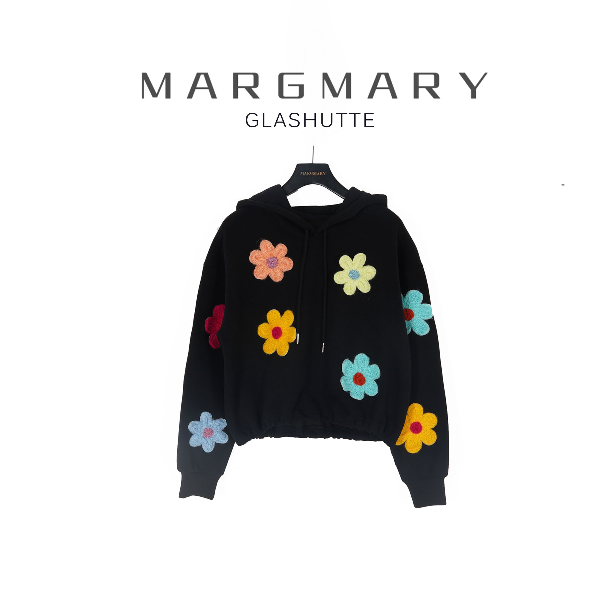 2025春季新款女士立体小花连帽卫衣女复古高级感显瘦遮肉花朵卫衣