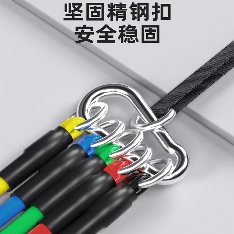 多功能训练拉力绳拉力器家用健身女扩胸器11件套装拉力绳健身器材