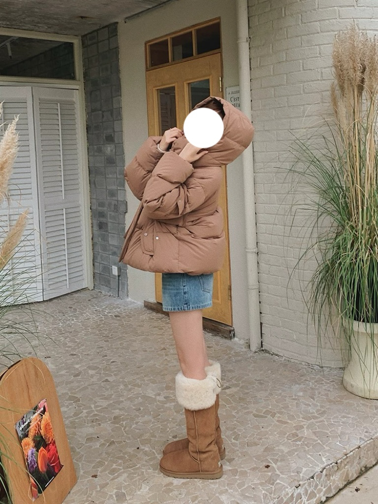 Cheri* 蓬松轻盈感连帽短款外套