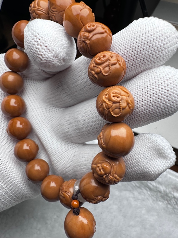 猴头雕刻 大肚弥勒佛 手串 品相完美无瑕疵 尺寸13