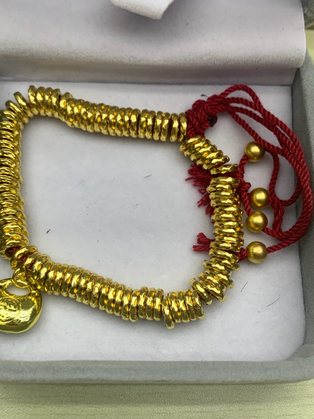 铜合金布艺手链 金色财神盘缠手链腰缠万贯钱串子手串高保色女