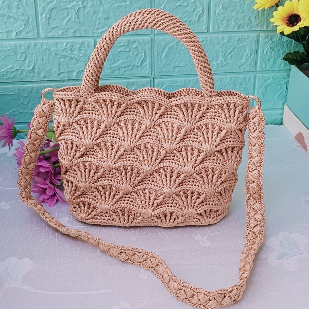 大款扇形花包包材料包手编手提不是成品需要手工编织