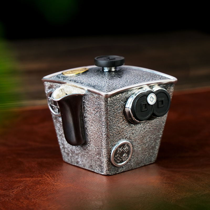 壶尔摩斯《米斗》方升银壶茶壶足银999手工方器手抓壶180cc泡茶便携