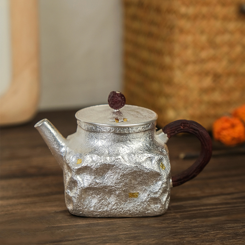 壶尔摩斯《坦然四方》茶壶单壶设计感足银999纯手工200cc容量约125g