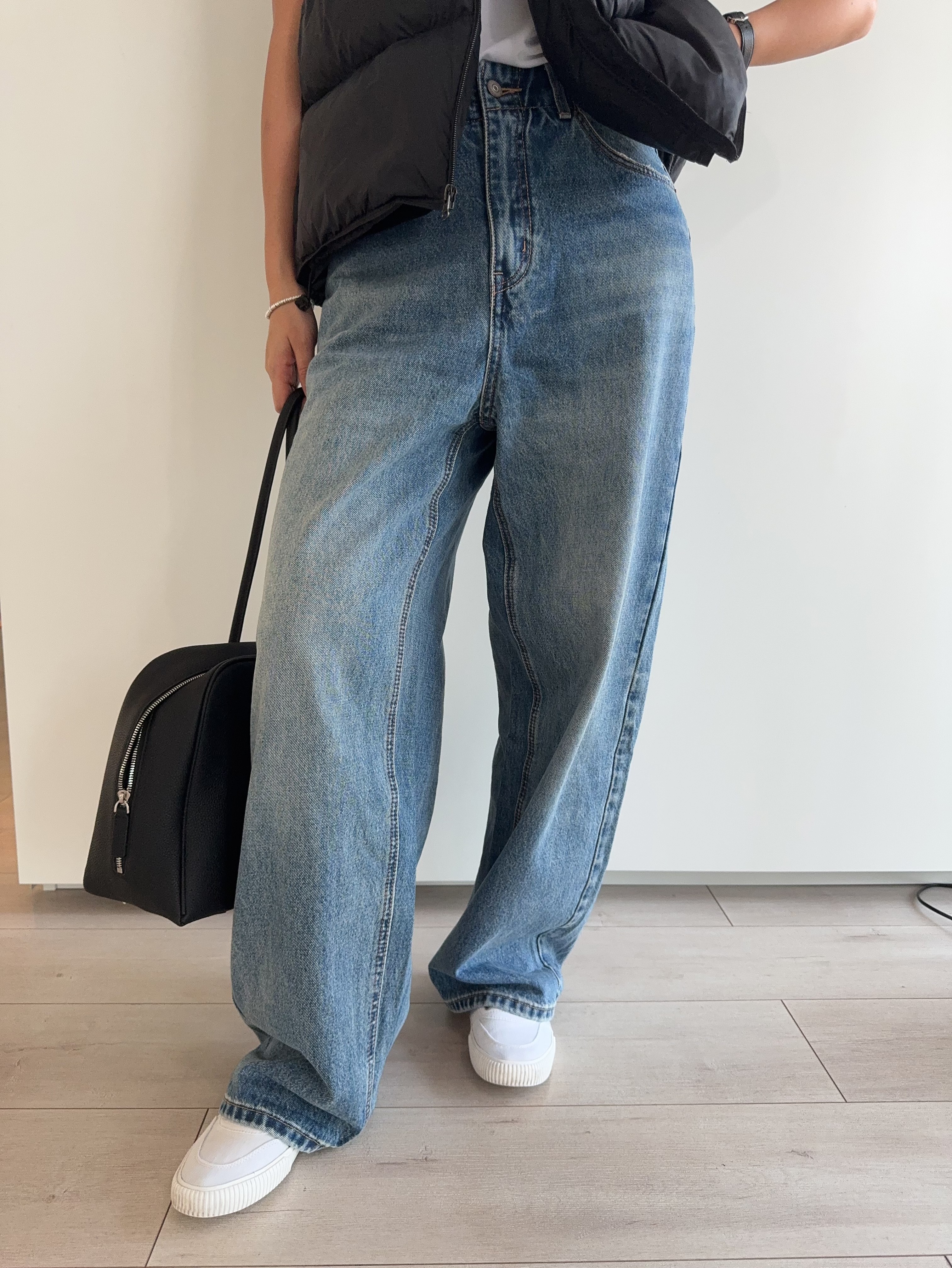 luluzou明线做旧牛仔裤8225