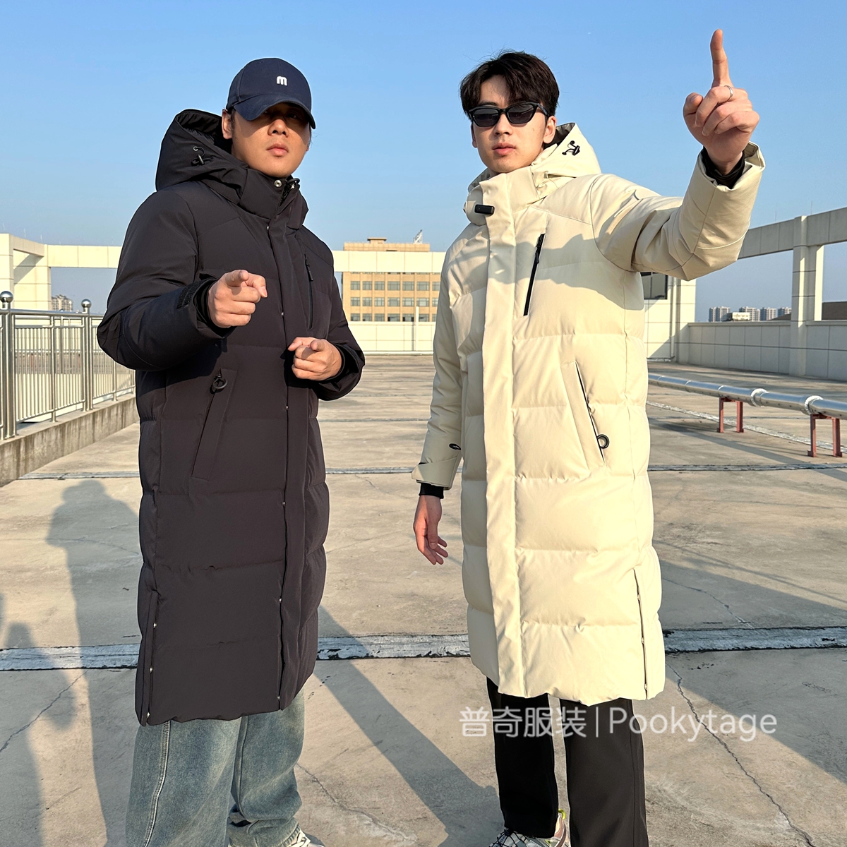 天域雪鹅！登峰系列！防雨透气蓄热秋冬情侣高端中长连帽鹅绒羽绒服