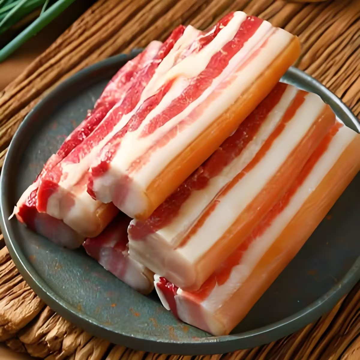 农村土猪腊五花肉南风肉江西风干肉腌笃鲜风干腊肉刀板香火腿咸香