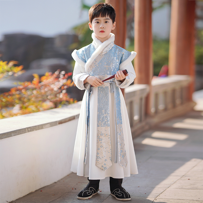 SL3001男童汉服冬新款儿童秋冬中国风唐装男孩加厚古风拜年服冬季