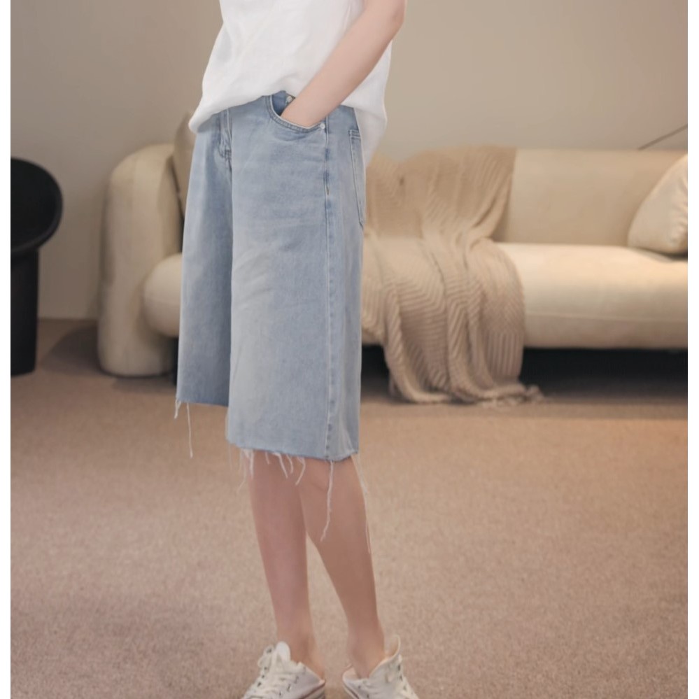 卢尚松紧头牛仔中裤70096