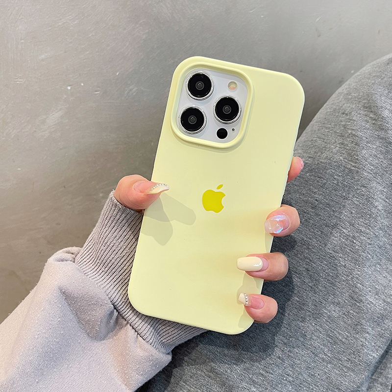 淡黄超薄液态硅胶iPhone14promax苹果13手机壳12pro新款11防摔max