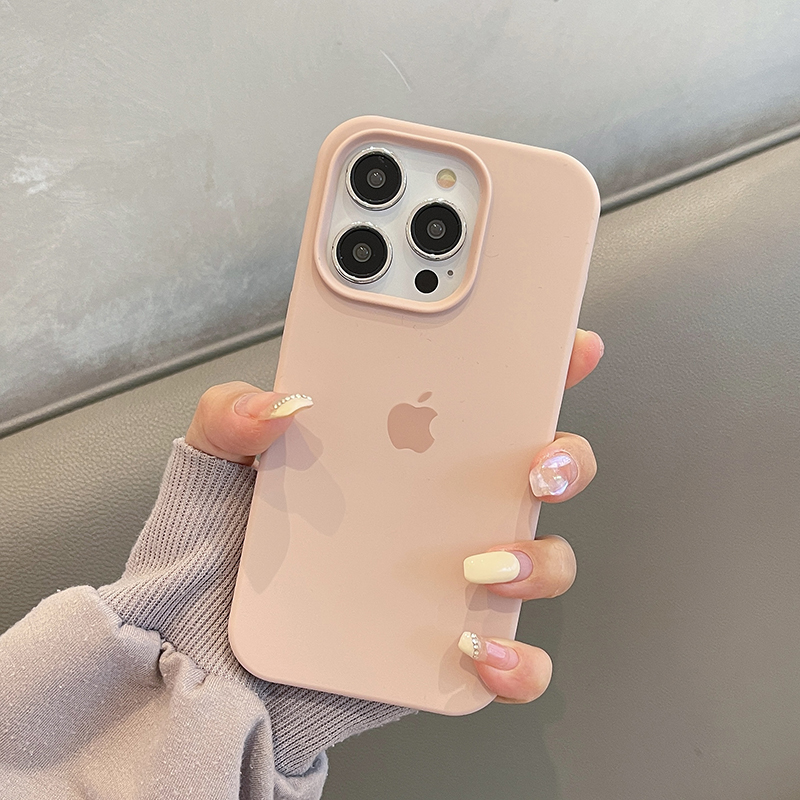 砂粉色iPhone14pro苹果13手机壳12液态硅胶11防摔max男女简约全包