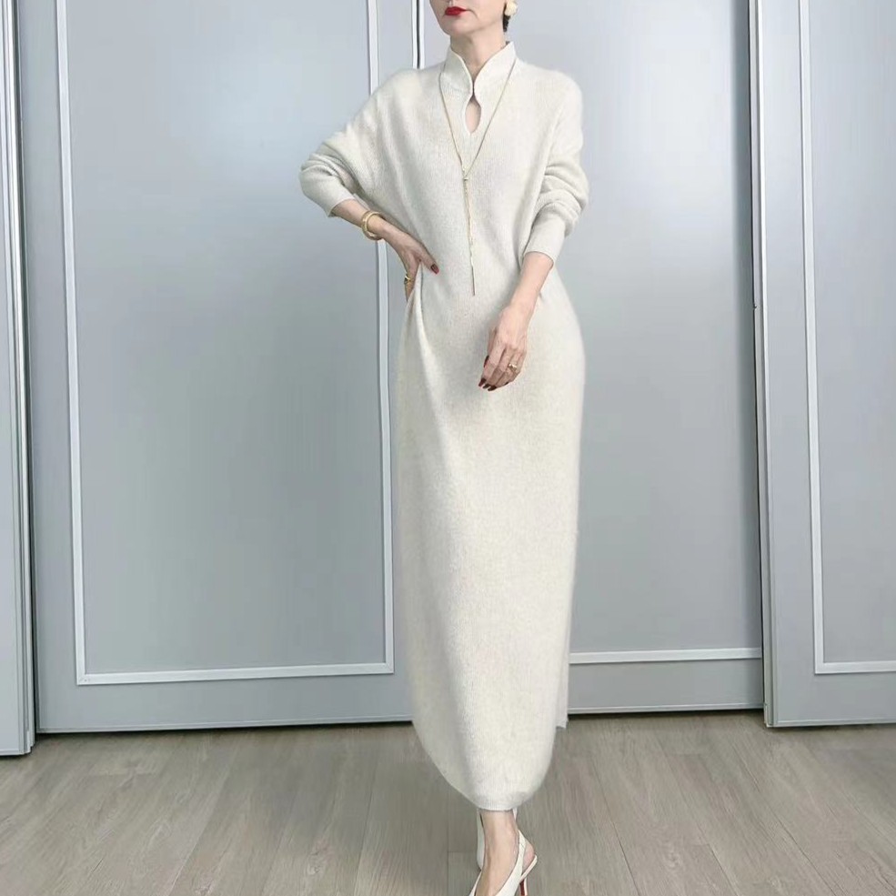 凡蒂娜馨·【国风】绵羊毛，简约气质羊毛连衣裙5165